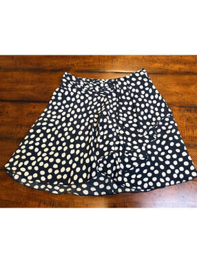 ZARA Black & White Polka Dot Draped Mini Skirt, Size XS  MSRP $59